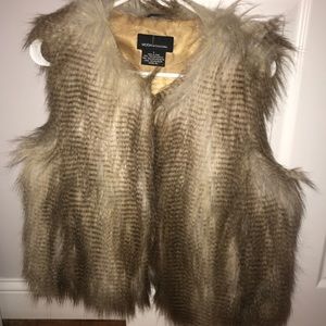 Faux Fur Vest (Brown/Neutral)